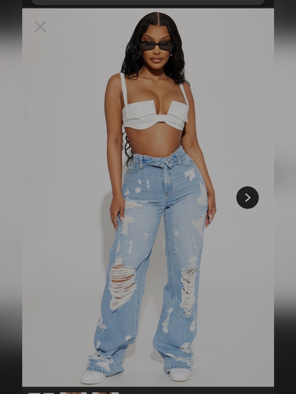 Fashion Nova Light Blue Distressed Boyfriend Jeans